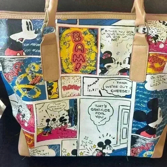 Disney Mickey Mouse Comic Strip Purse Handbag Tote - Picture 11 of 16